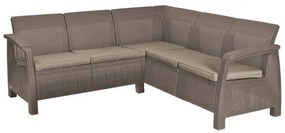 Set de colț de grădină Corfu relax din ratan artificial cappuccino