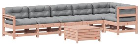 3250886 vidaXL Set mobilier de grădină cu perne, 7 piese, lemn masiv douglas