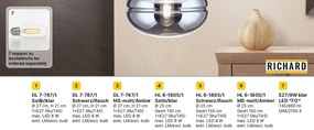 Lustra / Pendul vintage design decorativ RICHARD negru/fumuriu