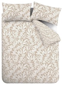 Lenjerie de pat maro deschis pentru pat dublu 200x200 cm Sorrel Leaves – Catherine Lansfield