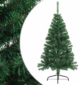 vidaXL Jumătate pom Crăciun artificial cu suport, verde, 150 cm, PVC