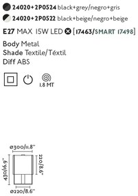 Lampa masa / Veioza moderna design elegant DRUM bej