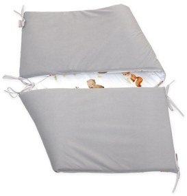 Aparatoare laterala patut, 2 fete, Roar!, velvet gri, 180 x 35 cm