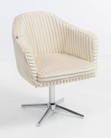 HR832CROSS Scaun Cappuccino Teddy Cord cu Bază Cromata