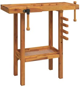 vidaXL Banc de lucru cu menghine, 92x48x83 cm, lemn masiv de acacia