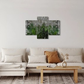 Tablou - Zid de beton cu plante (90x60 cm)