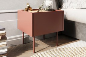 Noptiera cu sertar Desin 45 cm 1S - ceramica rosu / Stejar nagano