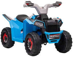 HOMCOM ATV pentru Copii 18-36 Luni din PP și Metal cu Roți Rezistente, Viteză Max 2.5 km/h, Design Atractiv, Albastru Gri și Negru | Aosom Romania