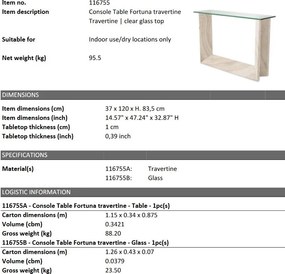 Consola LUX din travertin stil Art Deco Fortuna