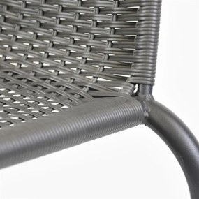 Scaun bistro de grădină, stivuibil, gri