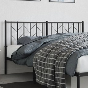374472 vidaXL Tăblie de pat metalică, negru, 160 cm