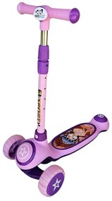 Trotineta copii cu roti luminoase din silicon NOVOKIDS™ Mini Scooter 9080, Cu melodii si lumini, 3 roti, Pliabila, Maner reglabil pe inaltime, Maxim