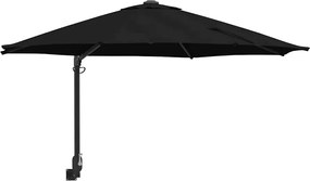 vidaXL Parasol de Grădină Negru 248 x 248 x 148 cm Poliester și oțel