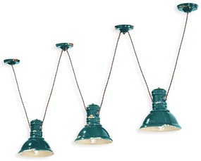 Lustra cu 3 pendule design retro realizata manual din ceramica INDUSTRIAL