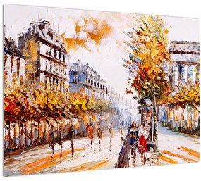 Tablou pe sticlă - Strada din Paris (70x50 cm)