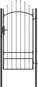 vidaXL Poartă de grădină cu blocare Gri 200 x 100 cm Oțel