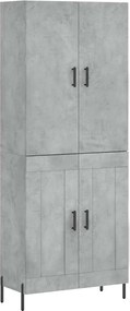 vidaXL Dulap înalt, gri beton, 69,5x34x180, lemn compozit
