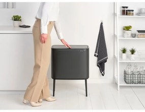 Coș Brabantia Bo Touch 1008854, 36 L, Deschidere lină și silențioasă, Deschidere mare, Gri închis