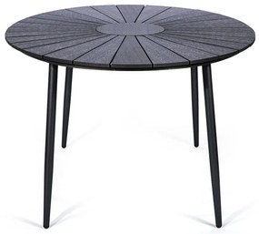 Masă de grădină cu blat artwood Bonami Selection Marienlist, 190 x 115 cm, negru
