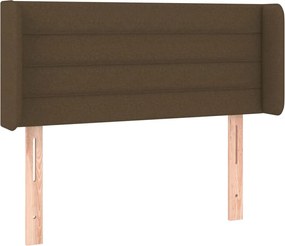 vidaXL Tăblie de pat cu aripioare maro închis 83x16x78/88 cm textil