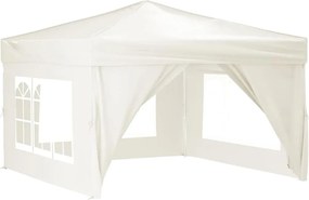 vidaXL Cort pliabil pentru petrecere, pereți laterali, crem, 3x3 m