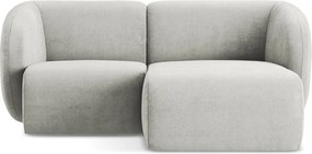 Colțar gri deschis cu tapițerie din chenille (cu colț pe partea dreaptă/cu șezlong) Lani – Makamii