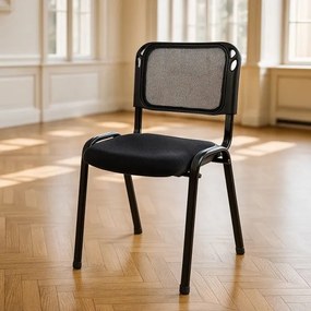 Scaun de congres stivuibil - negru