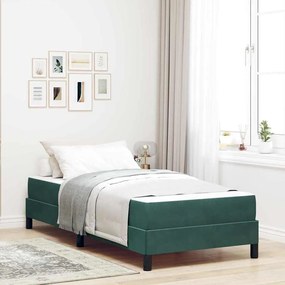 vidaXL Pat boxspring cu saltea Verde închis 80 x 200 cm Catifea