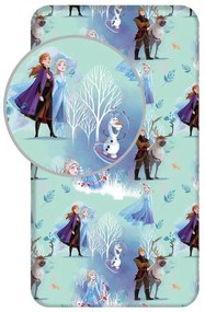 Disney Regatul de gheață White Trees cearșaf cu elastic 90x200 cm