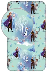 Disney Regatul de gheață White Trees cearșaf cu elastic 90x200 cm