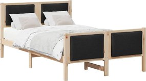 vidaXL Cadru de pat cu headboard Negru 120 x 190 cm țesătură