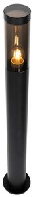 Lampă de stâlp exterioară modernă neagră 80 cm IP44 - Rox