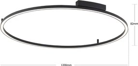 Brilagi - Corp LED dimabil PORTOFINO LED/85W/230V Ø 120 cm negru + telecomandă