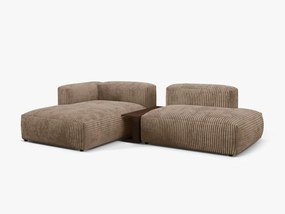 Coltar modular Martina corduroy Tilia L285 cm + masuta de cafea