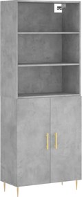 vidaXL Dulap înalt, gri beton, 69,5x34x180, lemn compozit