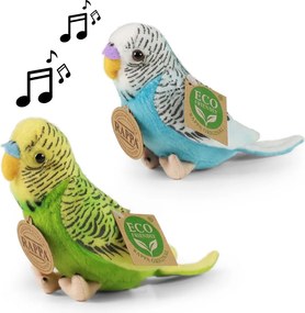 Papagal de pluș Rappa, verde, 11 cm, cu sunet