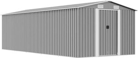 vidaXL Șopron de grădină, 257x580x181 cm, gri, metal
