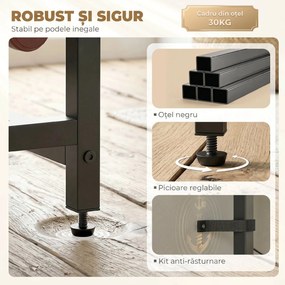 HOMCOM Dulap de Bar, Mobilier de Bar cu Sertar și Suport pentru Pahare, Maro Rustic | Aosom Romania