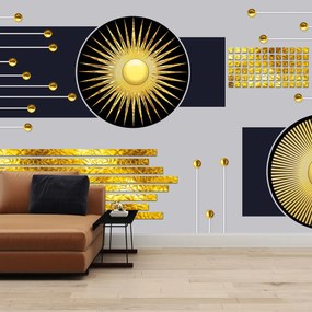 Fototapet - Cercuri de aur (147x102 cm)