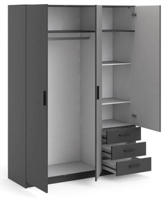 Șifonier gri închis 147x200 cm Sprint – Tvilum