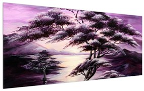 Tablou cu copac violet (120x50 cm), în 40 de alte dimensiuni noi