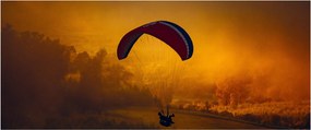 Tablou cu parașutistul în apus de soare (120x50 cm)