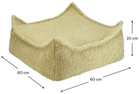 Fotoliu puf pentru copii verde cu tapițerie din țesătură bouclé Square – Wigiwama