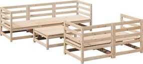 vidaXL Set canapea de grădină, 6 piese, lemn masiv de pin