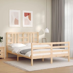 3193921 vidaXL Cadru de pat cu tăblie, 140x200 cm, lemn masiv