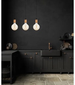 Lustră pe cablu MIROS 3xE27/60W/230V neagră/cupru