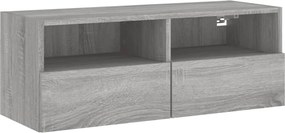 vidaXL Comodă TV de perete, gri sonoma, 80x30x30 cm, lemn prelucrat