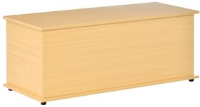 HOMCOM Cufăr de depozitare din lemn, taburet pentru depozitare cu capac pentru dormitor și sufragerie, sarcină max. 120 kg, 100x40x40 cm Natural | Aosom Romania