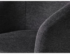 Scaun de sufragerie gri închis cu cotiere tapițat Easton – Unique Furniture