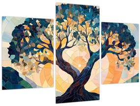 Tablou – Mozaic – soare și arbore II. (90x60 cm)